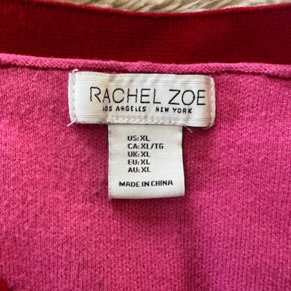 Rachel Zoe Pink & Red Sweater Cardigan Woman's Size XL - Picture 5 of 7